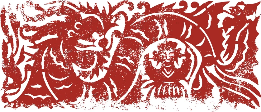 中国风中式传统喜庆民俗人物动物窗花剪纸插画边框AI矢量PNG素材【906】